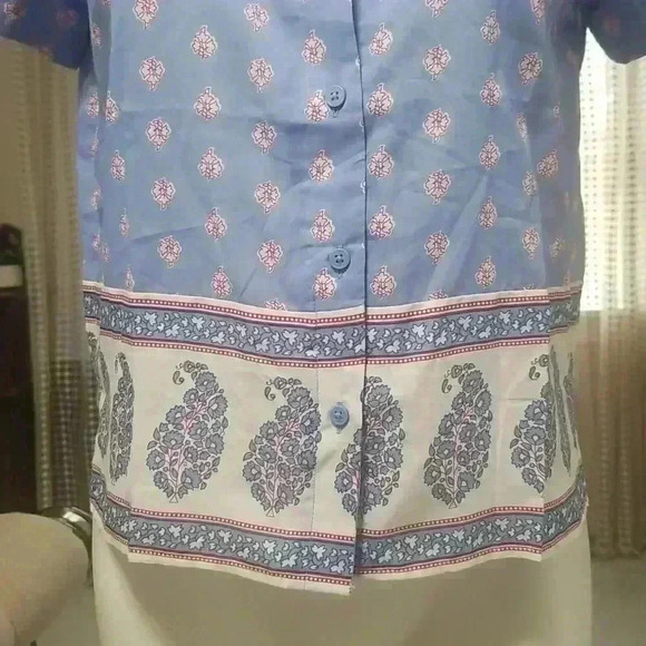 Banana Republic Border Print Boxy Shirt - Picture 7 of 14